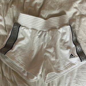 White adidas lounge shorts